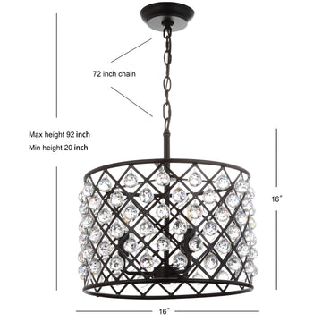 Gabrielle Crystal/Metal LED Pendant - JONATHAN Y